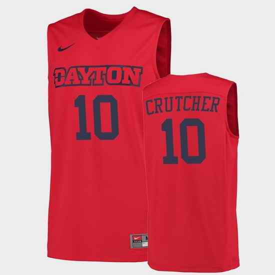 Men Dayton Flyers Jalen Crutcher College Basketball Red Jersey 0A